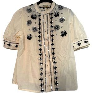 Rapsodia blouse, Size S, white blouse with sequins